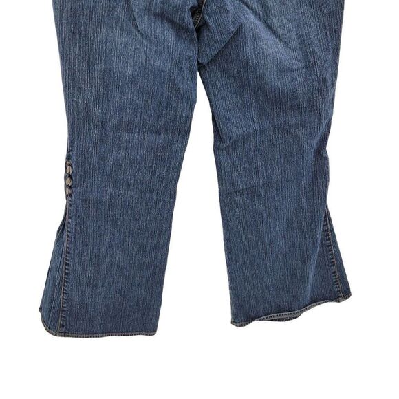 Vintage 80's Venezia High-rise Flare Jeans 16 Dark Wash Button Fly Smooth Bootie - Picture 12 of 16